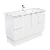 Joli Fingerpull Satin White 1200 Vanity On Kickboard